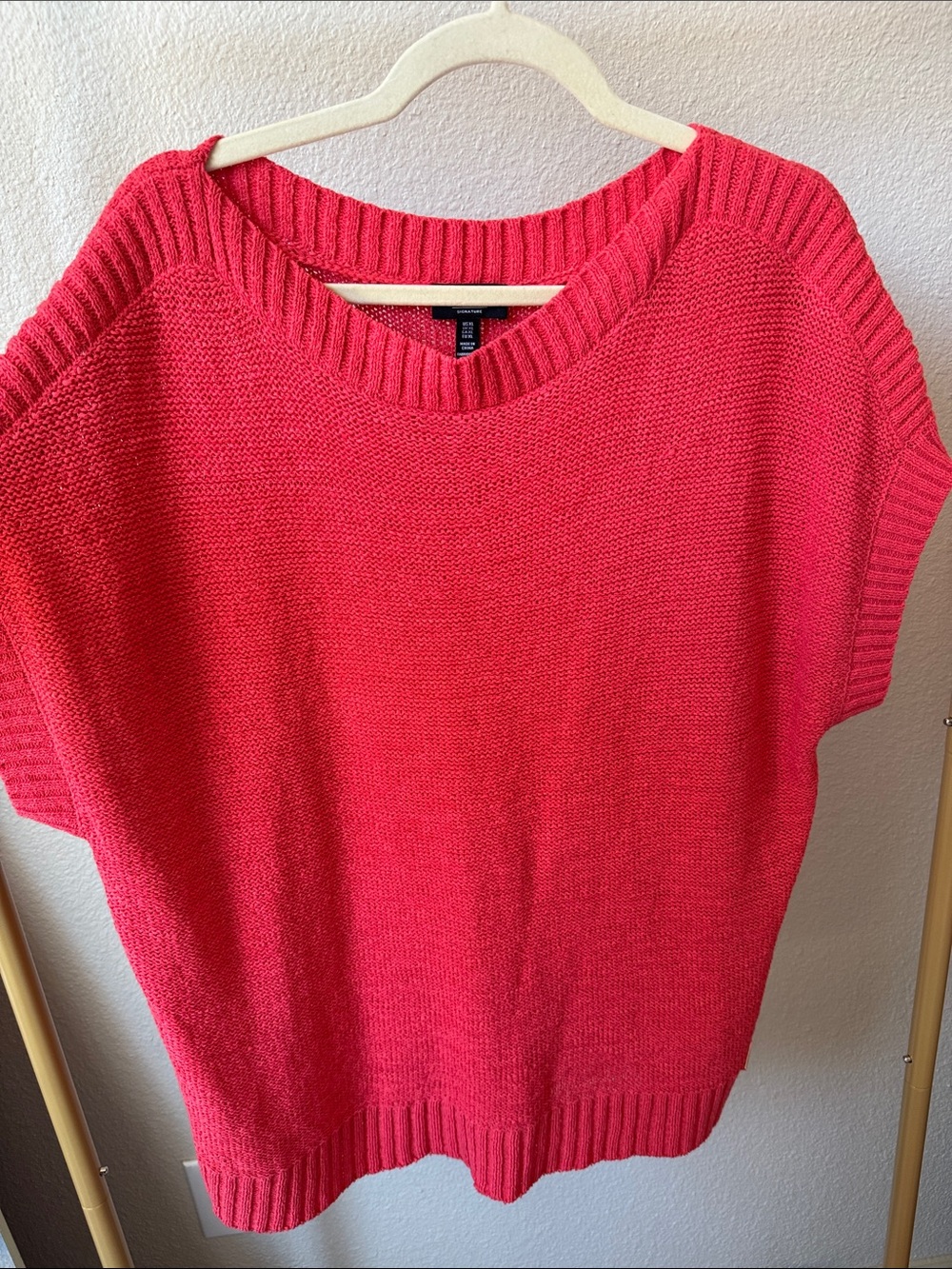 Short-Sleeve Knit Sweater